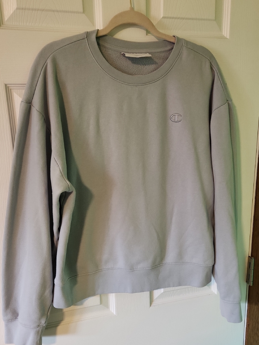 Champion Crewneck Sweatshirt in Pale Blue Size Large